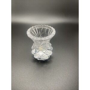 Vintage Clear Crystal Cut Glass Toothpick Holder